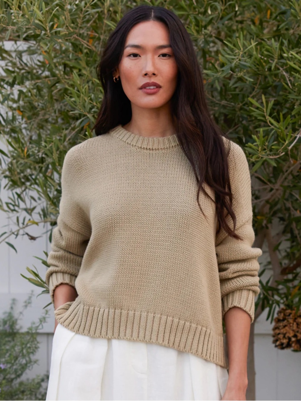 Jenni Kayne Beige Crewneck Sweater